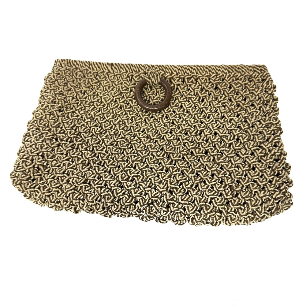 Vintage Woven Clutch Brown Tan